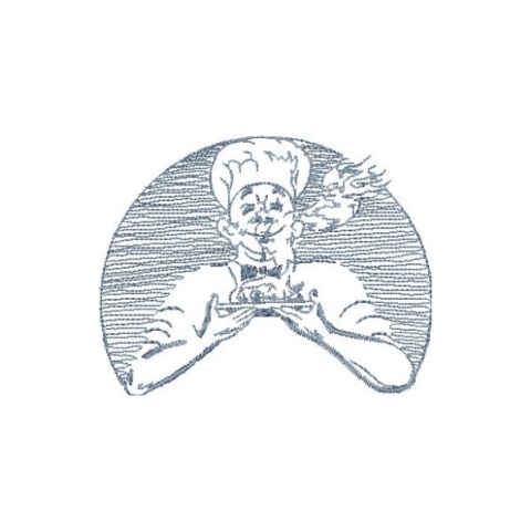 Koch mit Teller 