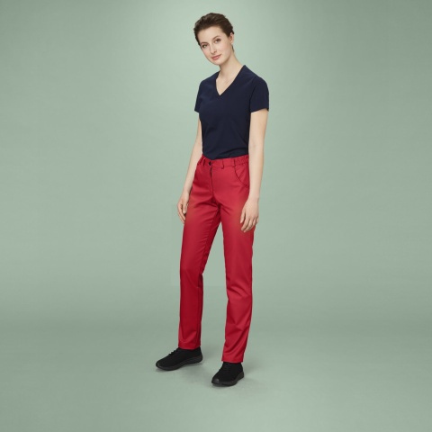 Chino-StraightFit, Damen-Kochhose COLOR Nr.46 rot 