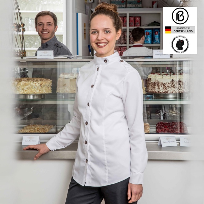 "Top-Chef-SEVERINA" weiß, mit angenähten Metall-Knöpfen